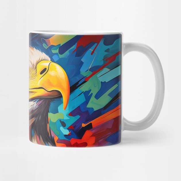 Eagle Animal Bird Portrait Colorful Painting by Cubebox